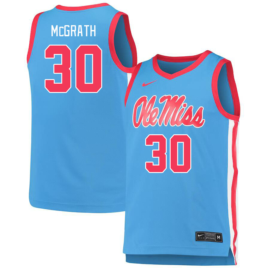 Ole Miss Rebels #30 Cole McGrath College Basketball Jerseys Stitched Sale-Power Blue